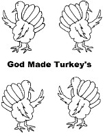 God Made Turkey's Coloring Page